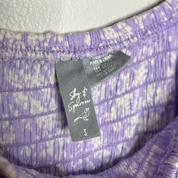 SKY AND SPARROW ditsy Floral smoked pig sleeve Romper Jumpshort Sz S - Picture 8 of 9